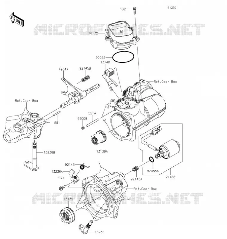 SELECTEUR Kawasaki SSV 820 2021 MULE PRO-FXR  KAF820KMFNN
