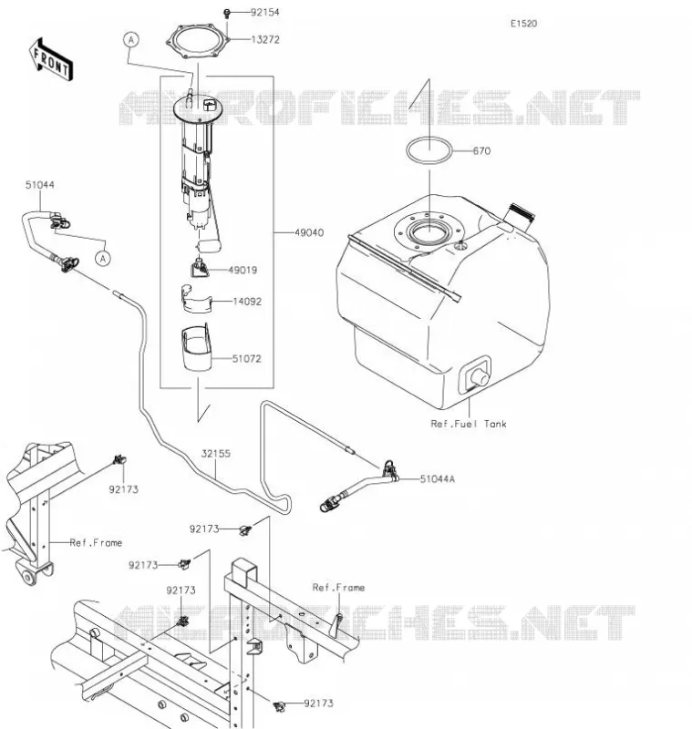 POMPE A ESSENCE Kawasaki SSV 820 2021 MULE PRO-FXT  KAF820MMFNN