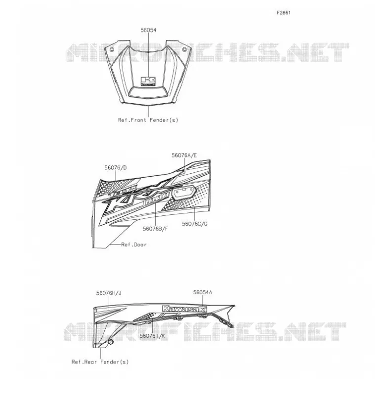 AUTOCOLLANT(GREEN) Kawasaki SSV 1000 2021 TERYX KRX 1000  KRF1000AMFNN