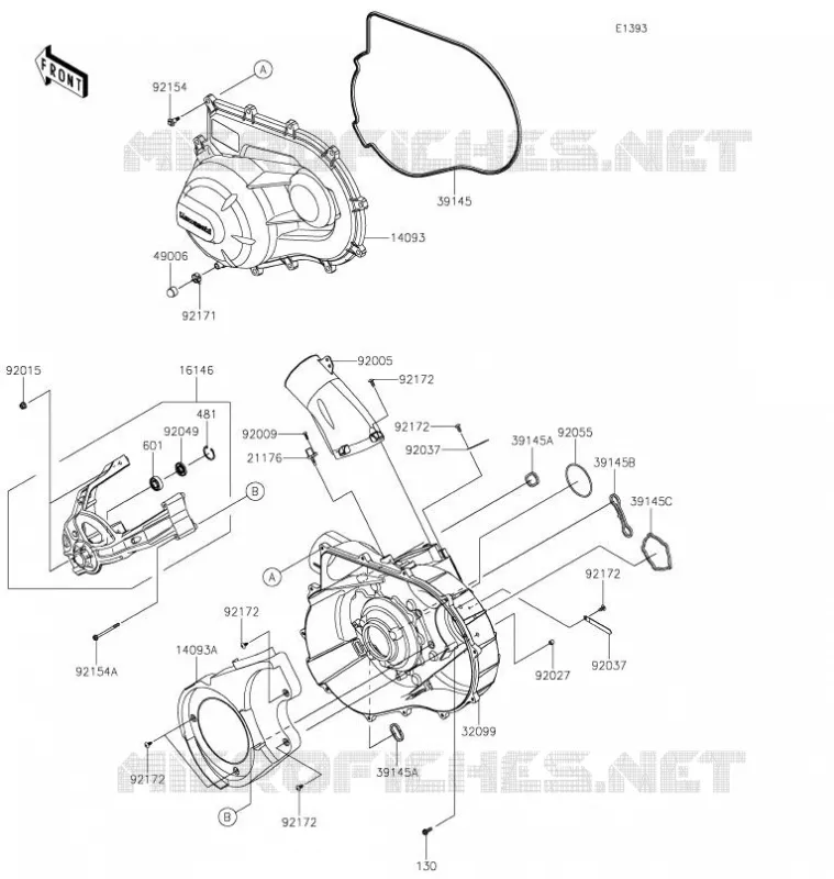 COUVERCLE CONVERTISSEUR Kawasaki SSV 1000 2021 TERYX KRX 1000  KRF1000AMFNN