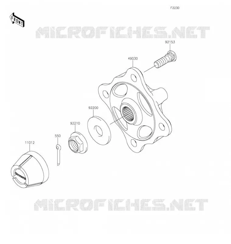 MOYEU AVANT/FREIN Kawasaki SSV 800 2021 TERYX  KRF800FMFNN