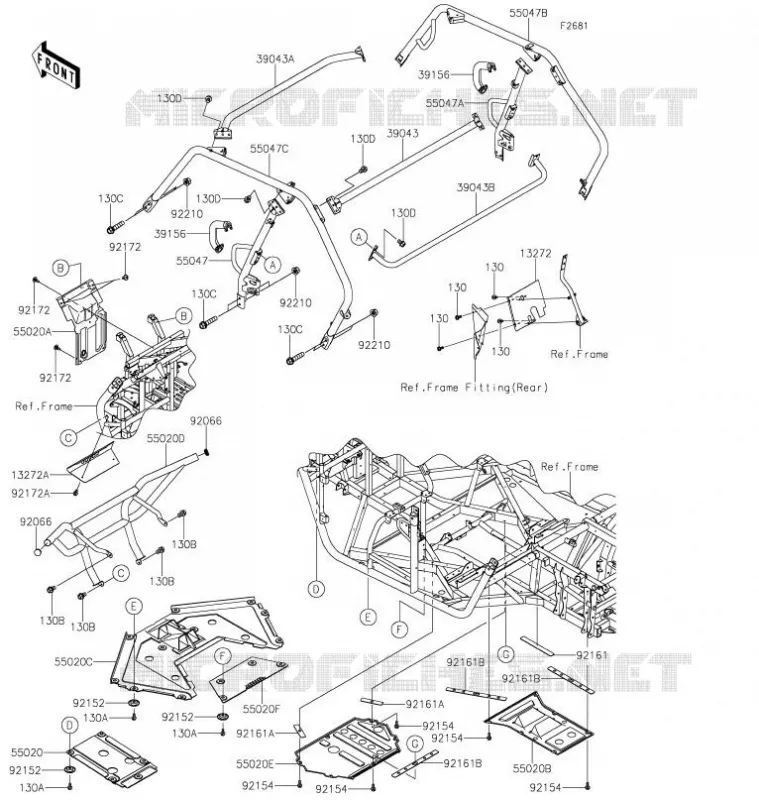 PROTECTION/CHASSIS CAB Kawasaki SSV 800 2021 TERYX  KRF800FMFNN