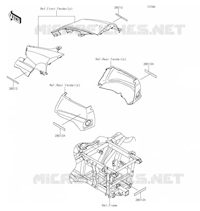 CATADIOPTRES(CN) Kawasaki SSV 800 2021 TERYX  KRF800GMFNN