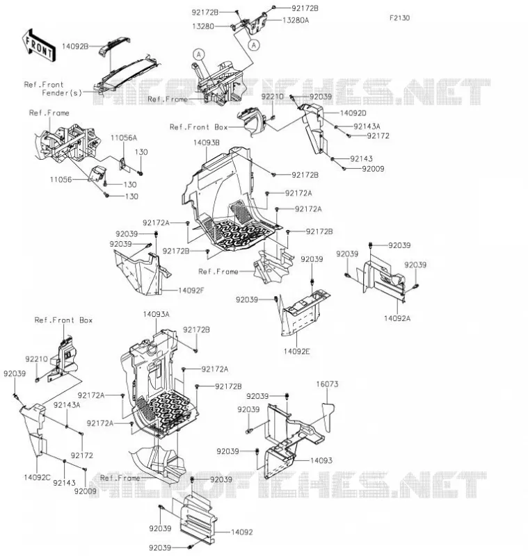 PIECE DE CADRE(AVANT) Kawasaki SSV 800 2021 TERYX  KRF800GMFNN