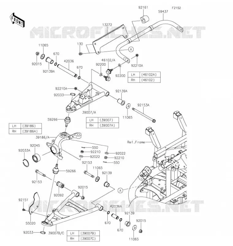 AMORTISSEUR AVANT Kawasaki SSV 800 2021 TERYX  KRF800HMFNN