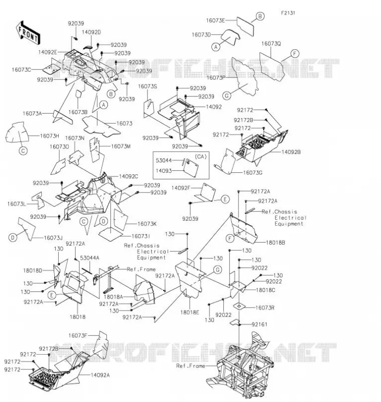 PIECE DE CADRE(ARRI&Egrave;RE) Kawasaki SSV 800 2021 TERYX4  KRT800HMFNN