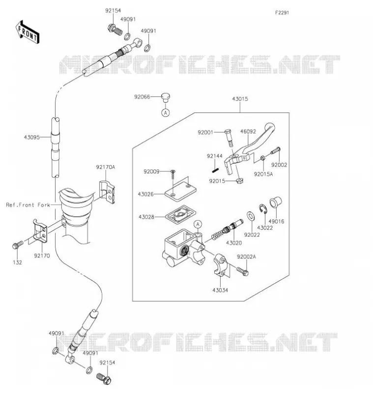 MAITRE CYLINDRE AV Kawasaki TOUT-TERRAIN 140 2021 KLX140  KLX140AMFNN