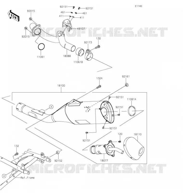 &Eacute;CHAPPEMENT Kawasaki TOUT-TERRAIN 450 2021 KLX450R  KLX450AMFNN