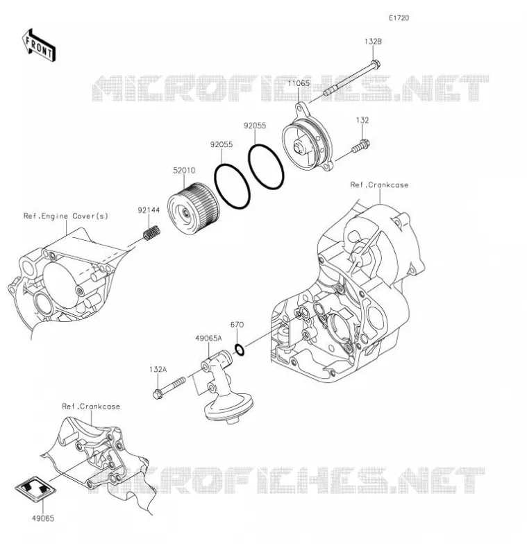 FILTRE &Agrave; HUILE Kawasaki TOUT-TERRAIN 450 2021 KLX450R  KLX450AMFNN