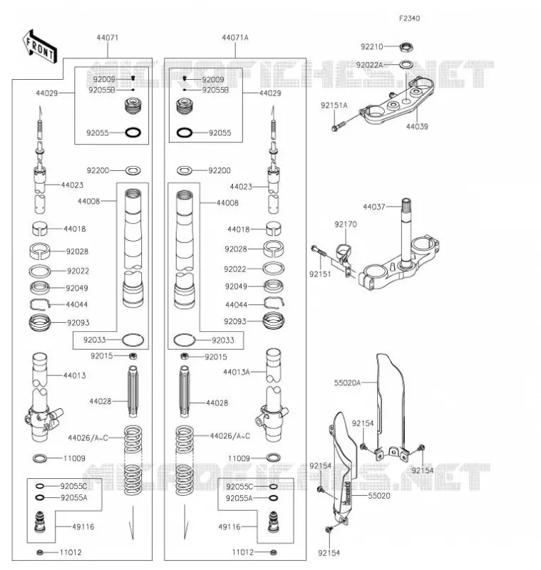 FOURCHE Kawasaki TOUT-TERRAIN 100 2021 KX100  KX100FMFNN