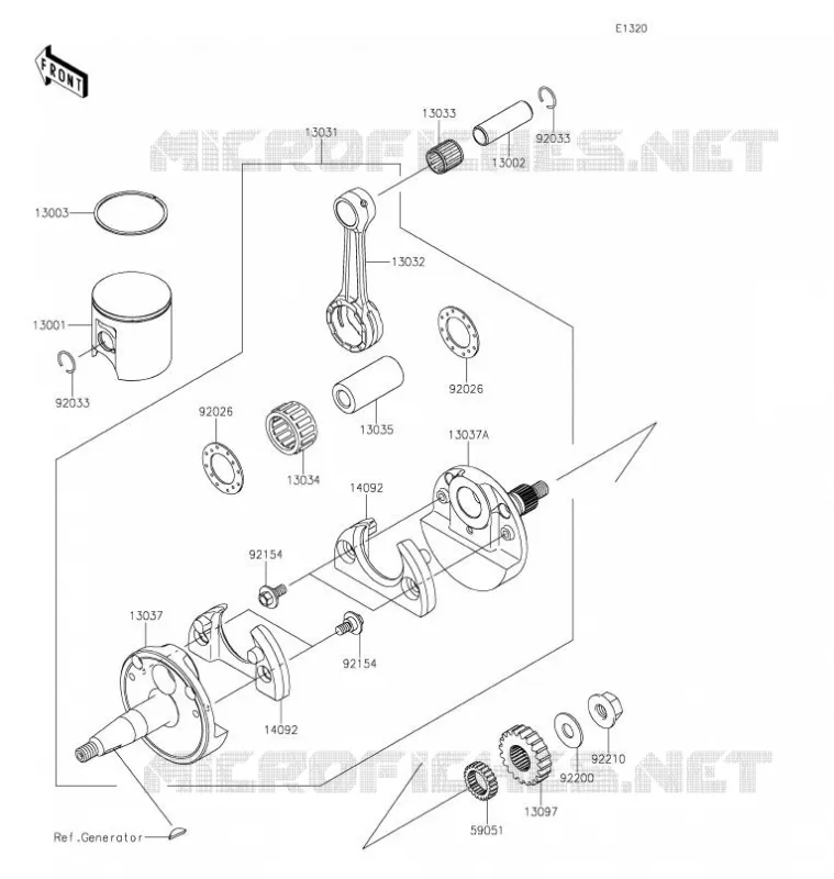 VILEBREQUIN/PISTON Kawasaki TOUT-TERRAIN 100 2021 KX100  KX100FMFNN