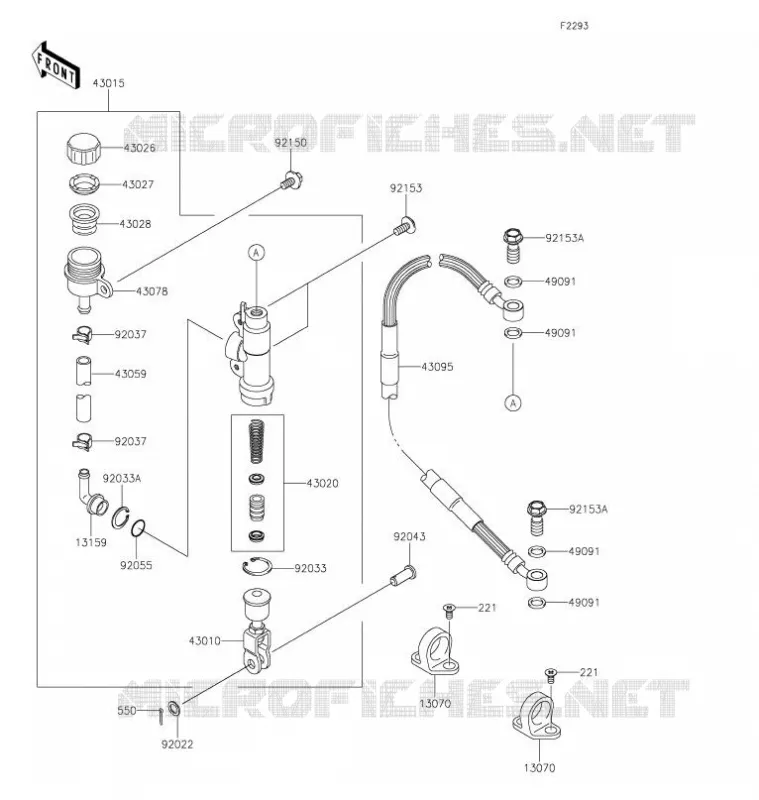 MAITRE CYLINDRE ARRI&Egrave;RE Kawasaki TOUT-TERRAIN 85 2021 KX85-II  KX85DMFNN