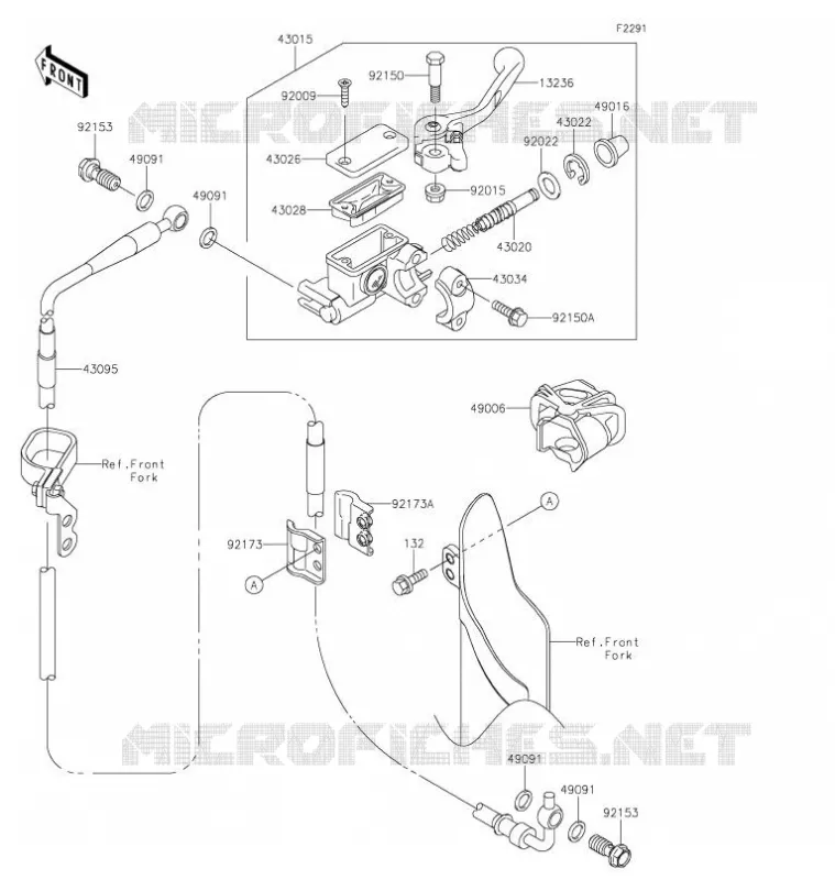 MAITRE CYLINDRE AV Kawasaki TOUT-TERRAIN 85 2021 KX85-II  KX85DMFNN