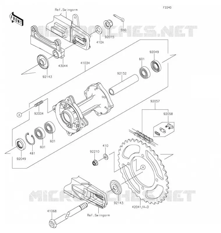 MOYEU ARRIERE Kawasaki TOUT-TERRAIN 85 2021 KX85-II  KX85DMFNN