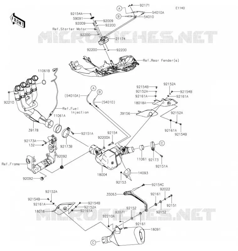 &Eacute;CHAPPEMENT Kawasaki MOTOS 1000 2021 NINJA ZX-10RR  ZX1002NMFNL