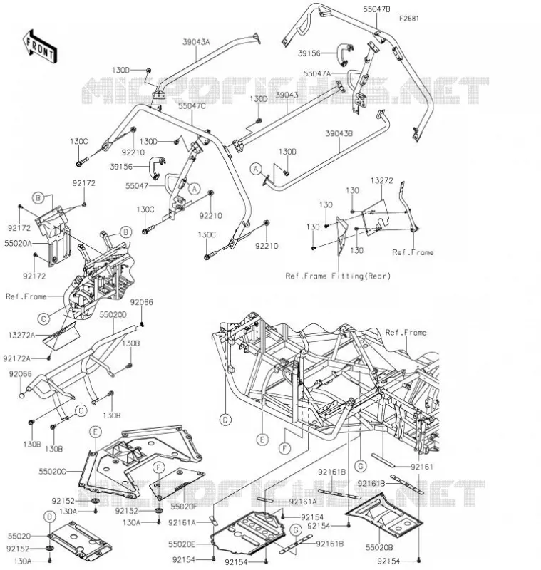 PROTECTION/CHASSIS CAB Kawasaki SSV 800 2021 TERYX4  KRF800JMFNL