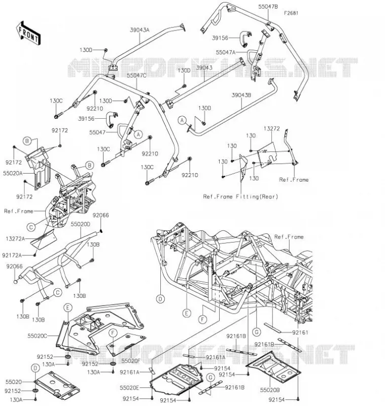 PROTECTION/CHASSIS CAB Kawasaki SSV 800 2021 TERYX4  KRF800JMFNN