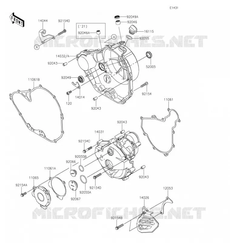 COUVERCLES MOTEUR Kawasaki TOUT-TERRAIN 230 2021 KLX230R S  KLX230FMFNL