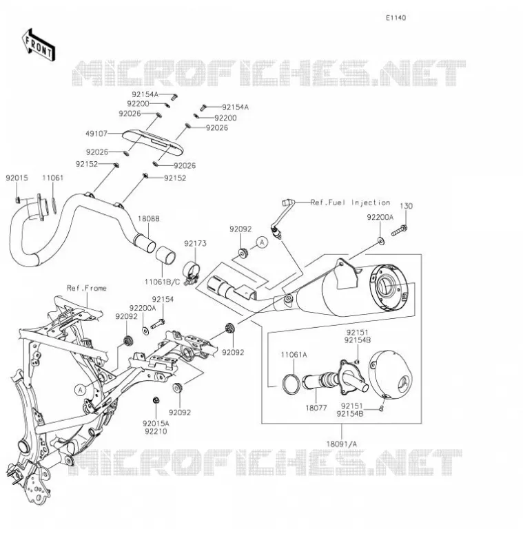 &Eacute;CHAPPEMENT Kawasaki TOUT-TERRAIN 230 2021 KLX230R S  KLX230FMFNL