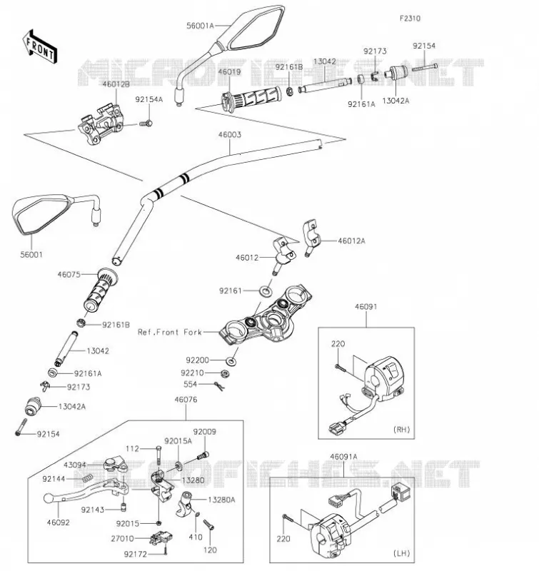 GUIDON Kawasaki MOTOS 650 2017 Z650  ER650HHF