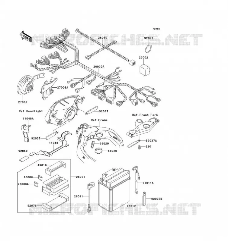 CHASSIS EQUIPMENT ELECTRIQUE Kawasaki MOTOS 1100 1993 ZZ-R1100  ZX1100-D1