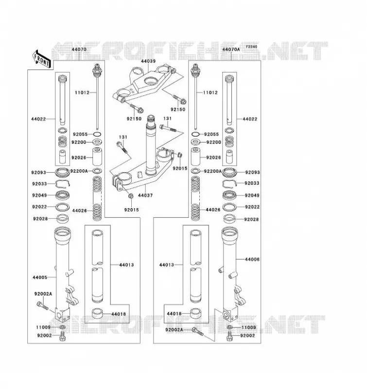 FOURCHE Kawasaki MOTOS 1100 1993 ZZ-R1100  ZX1100-D1