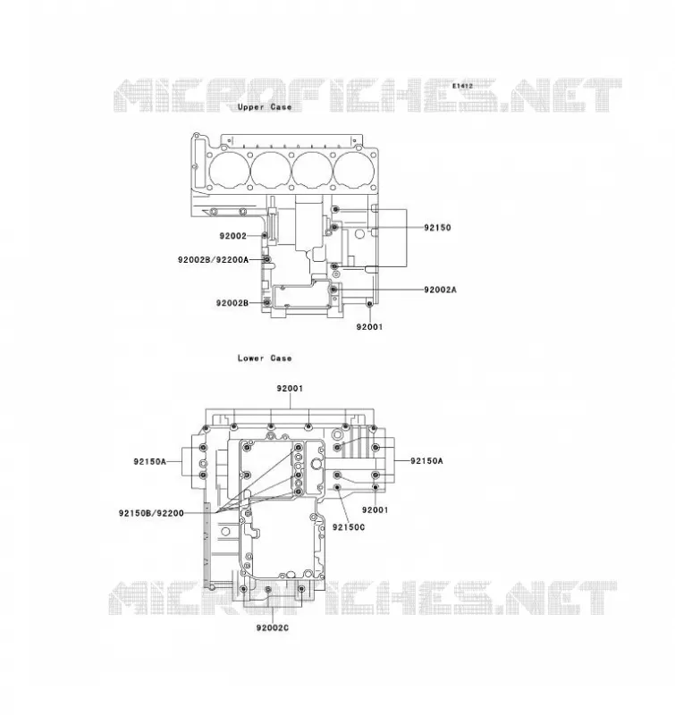 BOULON CARTER MOTEUR Kawasaki MOTOS 1100 1993 ZZ-R1100  ZX1100-D1