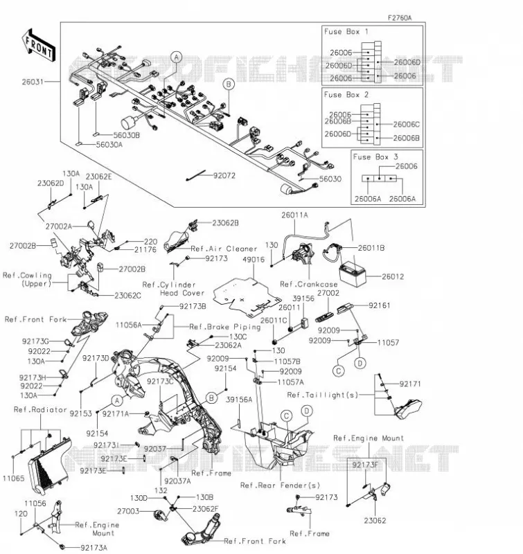 CHASSIS EQUIPMENT ELECTRIQUE Kawasaki MOTOS 1000 2020 VERSYS 1000  KLZ1000CLF