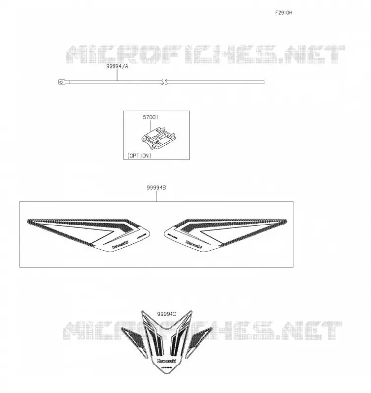ACCESSOIRE(DECALS) Kawasaki MOTOS 400 2020 Z400  ER400DLF
