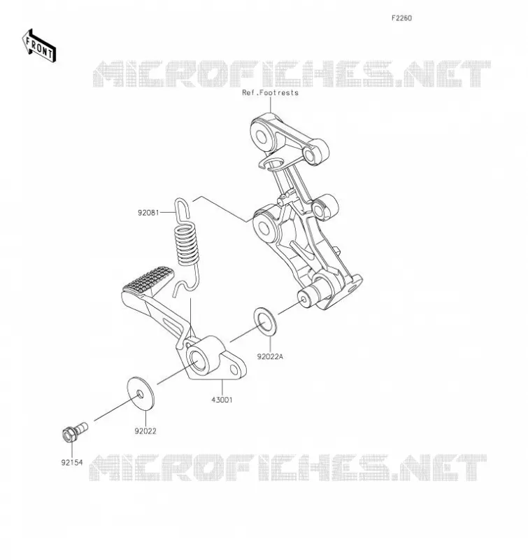 PEDALE DE FREIN Kawasaki MOTOS 400 2020 Z400  ER400DLF