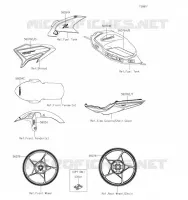 AUTOCOLLANTS(Red)(KNFCN) pour Kawasaki Z650