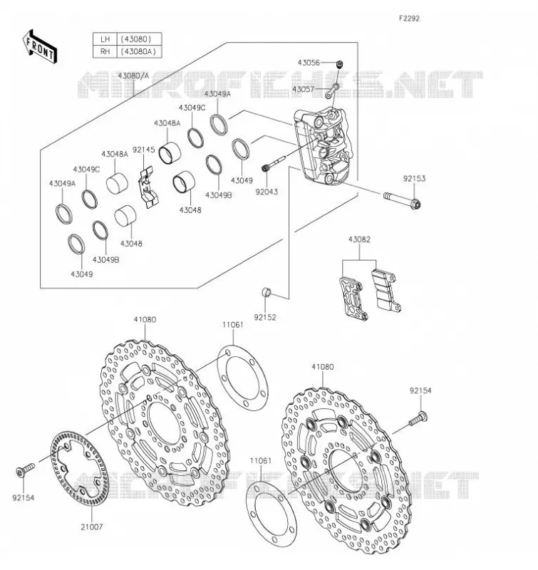 FREIN AVANT Kawasaki MOTOS 1000 2021 VERSYS 1000 SE  KLZ1000DMFNN