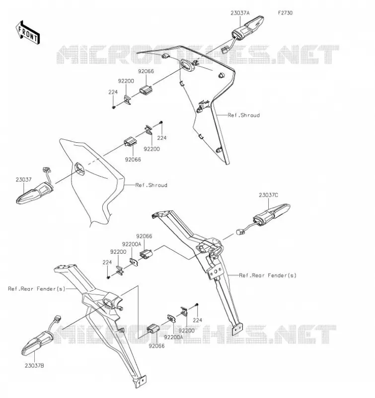 CLIGNOTANTS Kawasaki MOTOS 1000 2021 VERSYS 1000 SE  KLZ1000DMFNN