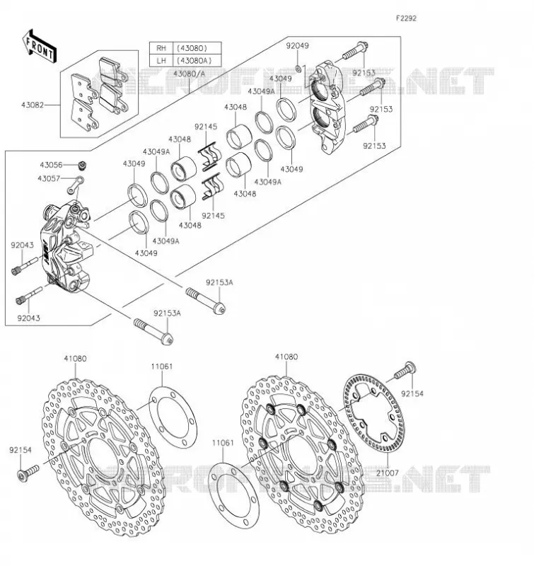 FREIN AVANT Kawasaki MOTOS 1400 2020 1400GTR  ZG1400ELF