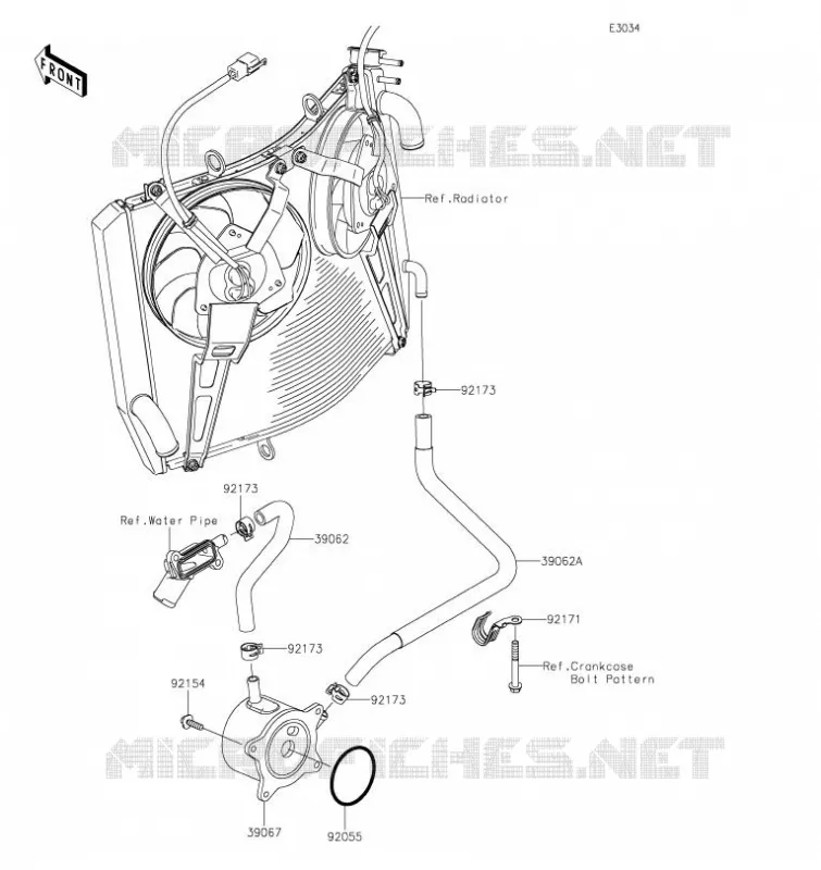 RADIATEUR D'HUILE Kawasaki MOTOS 1400 2020 1400GTR  ZG1400ELF