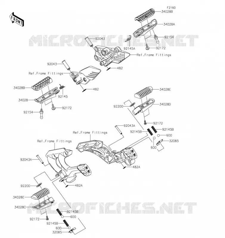 REPOSE PIED Kawasaki MOTOS 1400 2020 1400GTR  ZG1400ELF