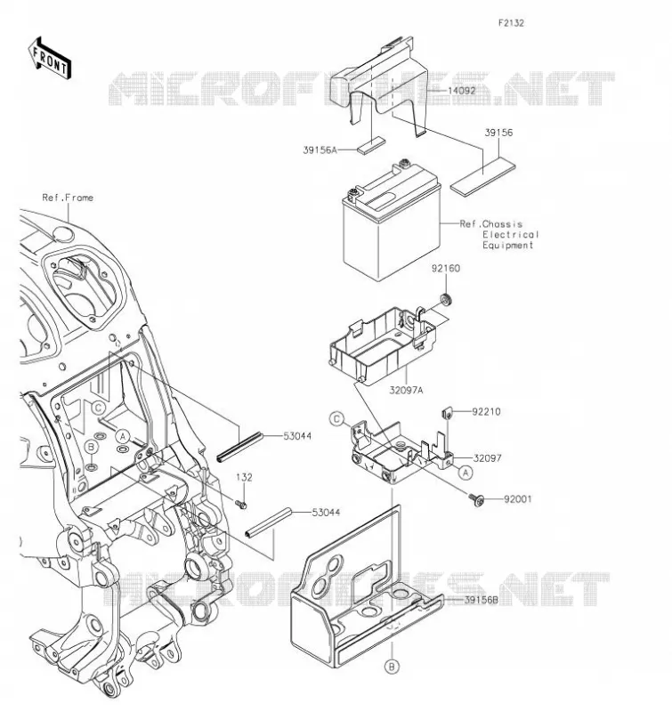 SUPPORT BATTERIE Kawasaki MOTOS 1400 2020 1400GTR  ZG1400ELF