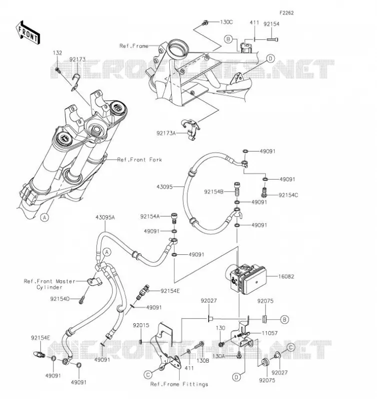 DURITE DE FREIN Kawasaki MOTOS 1000 2020 Z H2  ZR1000KLF