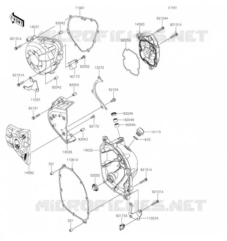 COUVERCLES MOTEUR Kawasaki MOTOS 1000 2021 NINJA 1000SX  ZX1002KMFNN