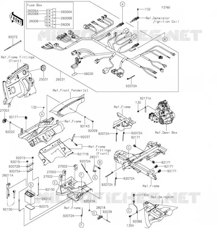 CHASSIS EQUIPMENT ELECTRIQUE Kawasaki SSV 400 2020 MULE SX  KAF400PLF