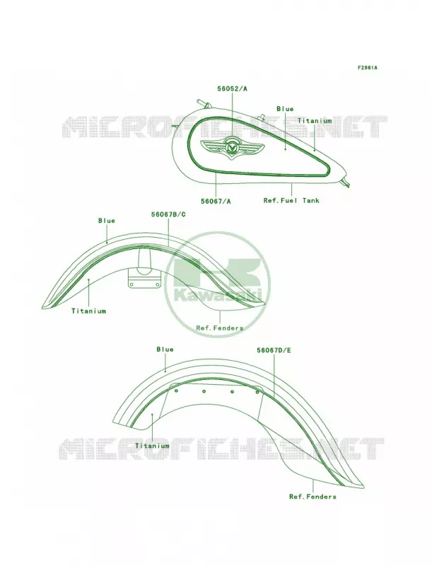 DecalsTitaniumBlueN7FA Kawasaki MOTOS 1500 2007 Vulcan 1500 Classic  VN1500N7FA