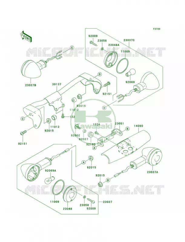 Turn Signals Kawasaki MOTOS 1500 2007 Vulcan 1500 Classic  VN1500N7FA