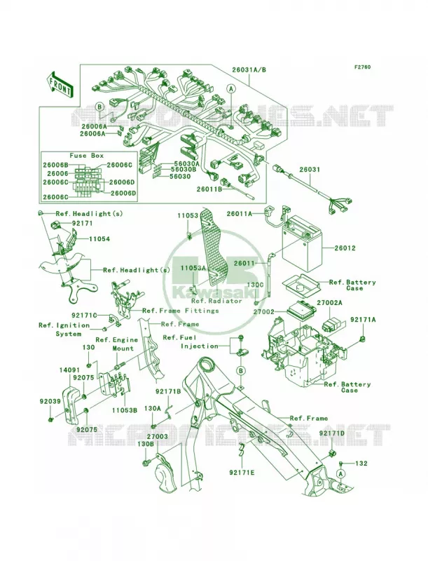 Chassis Electrical Equipment Kawasaki MOTOS 2000 2007 Vulcan 2000 Classic  VN2000E7F
