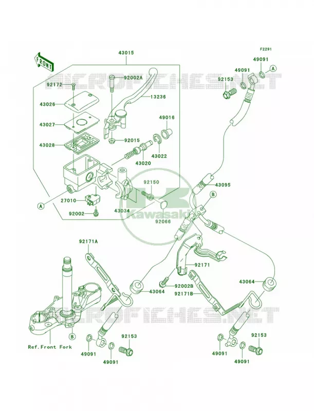Front Master Cylinder Kawasaki MOTOS 2000 2007 Vulcan 2000 Classic  VN2000E7F