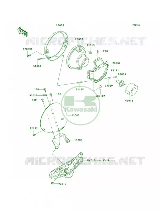 HeadlightsB9FBAF Kawasaki MOTOS 900 2007 Vulcan 900 Classic  VN900B7F