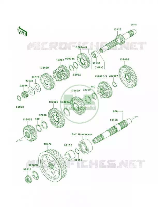 Transmission Kawasaki MOTOS 900 2007 Vulcan 900 Classic  VN900B7F