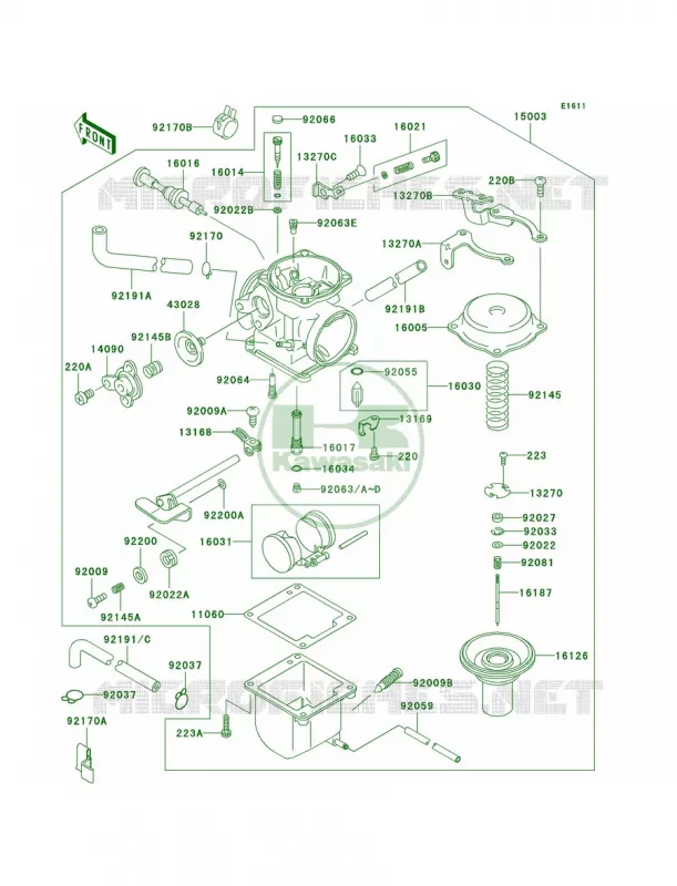 CarburetorA6FA7F Kawasaki MOTOS 125 2006 Eliminator 125  BN125A6F
