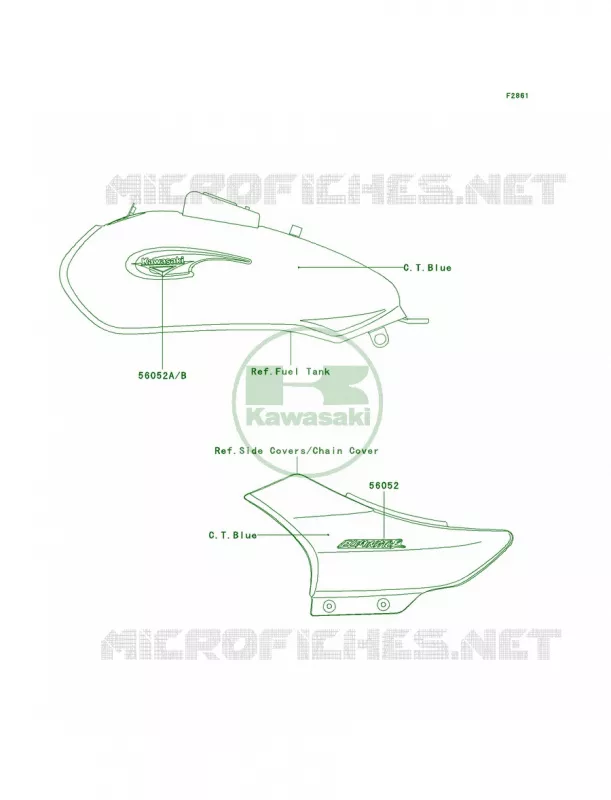 DecalsC.T.BlueA6F Kawasaki MOTOS 125 2006 Eliminator 125  BN125A6F