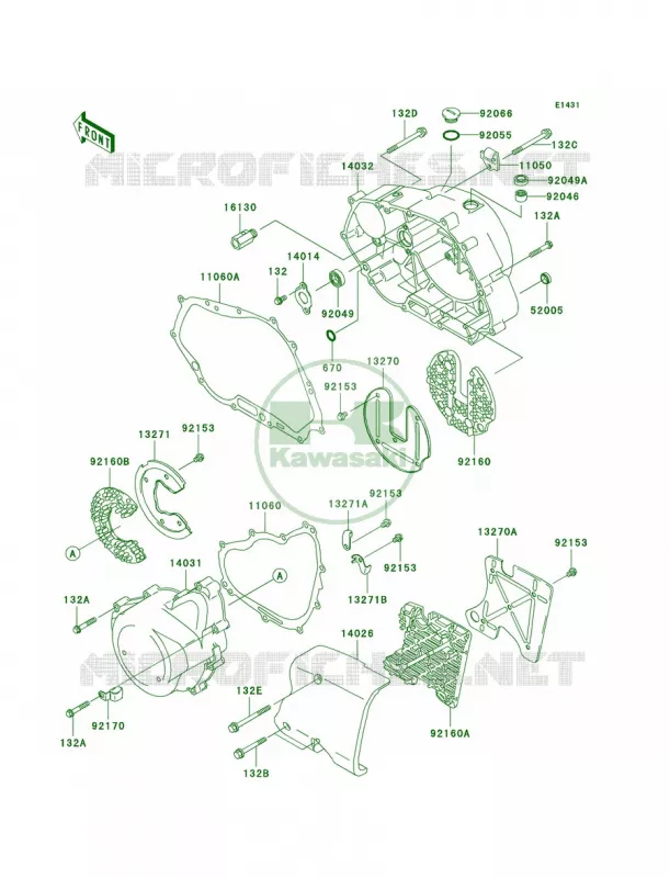 Engine Covers Kawasaki MOTOS 125 2006 Eliminator 125  BN125A6F