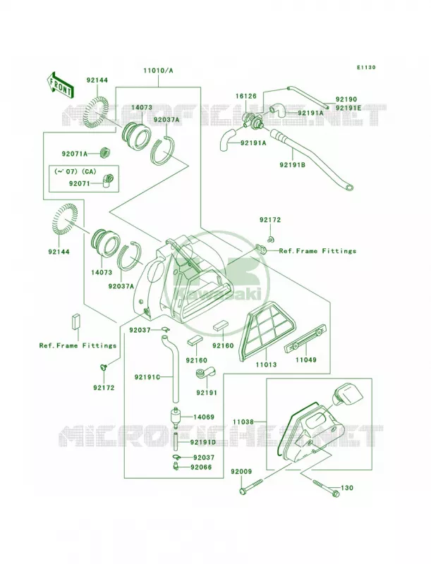 Air Cleaner Kawasaki MOTOS 500 2006 Vulcan 500 LTD  EN500C6F